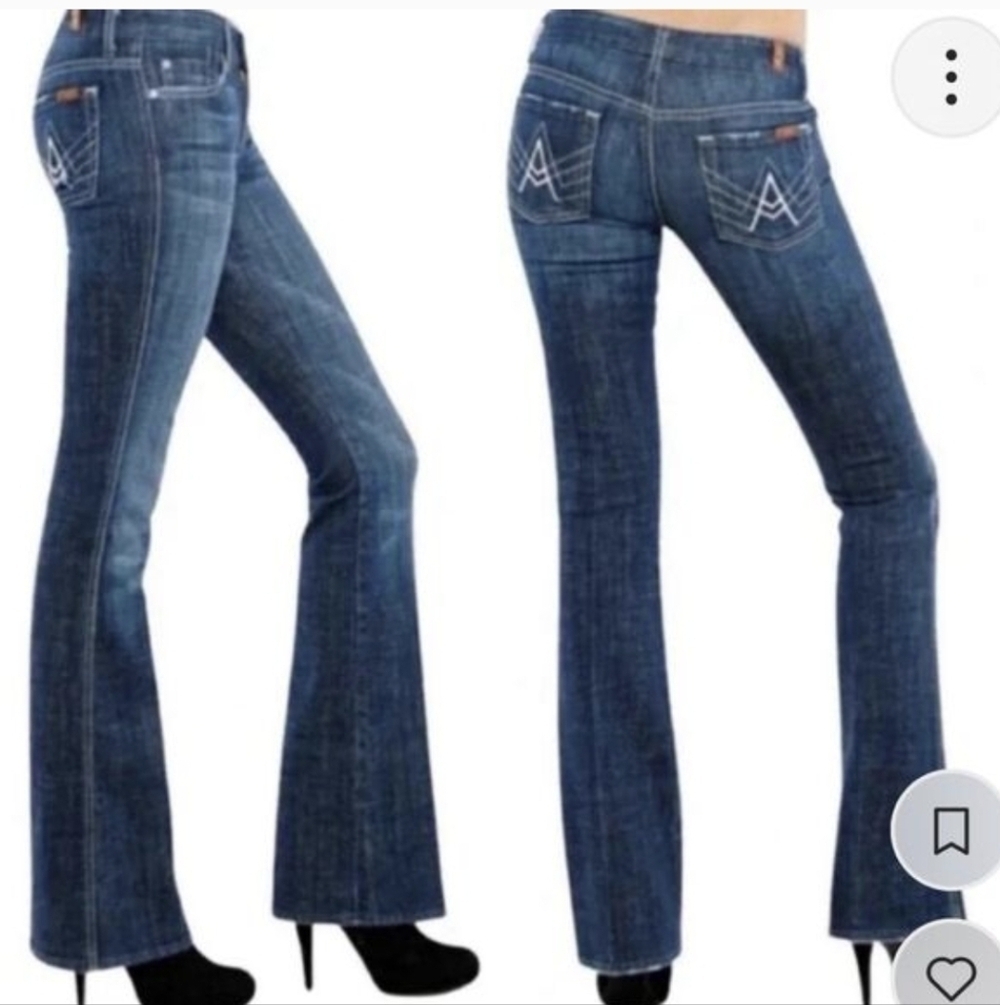 Y2k 7 FOR ALL MANKIND A Crystal Pockets Bootcut Jeans Sz 31 Swaroski Rare VTG